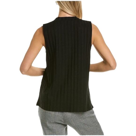 Eileen Fisher NWT Black Mock Neck Ribbed Sleeveless Tank Top Size XS Stretchy - Picture 2 of 9